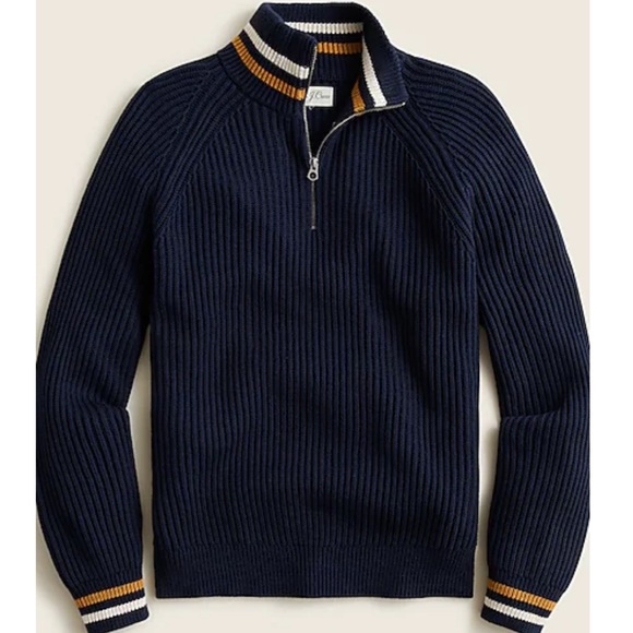 J. Crew Other - J. Crew Ribbed cotton half-zip sweater, NEW!